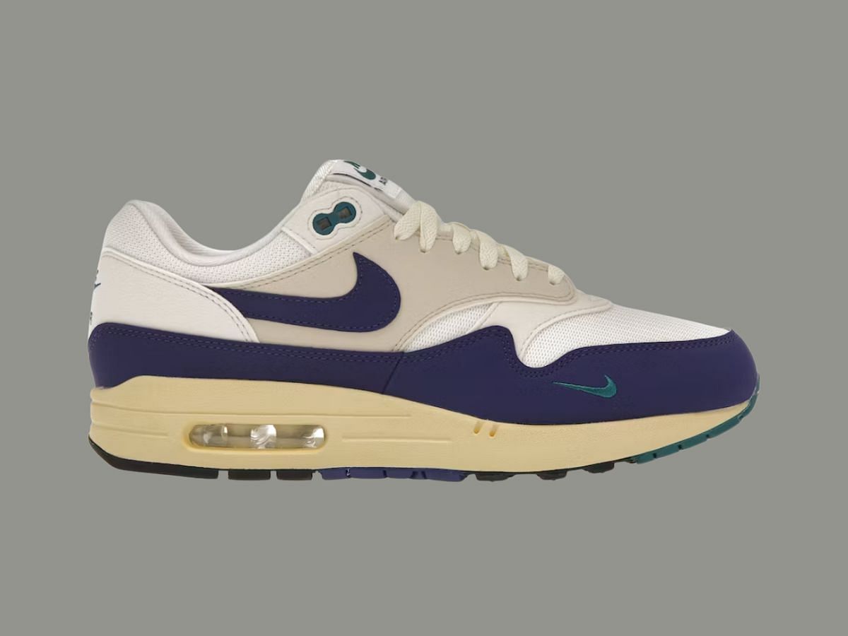 The Air Max 1 "Athletic Department Deep Royal Blue" sneakers (Image via StockX)